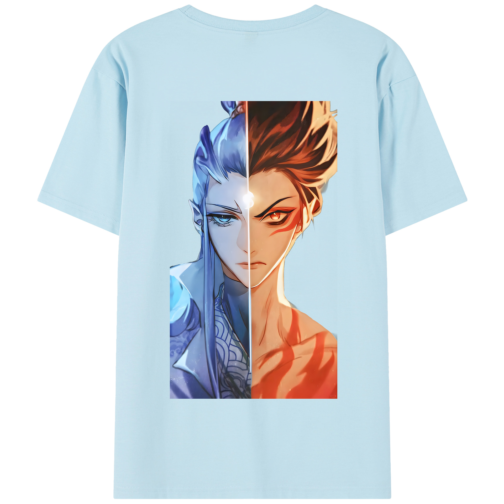 （画像用） Ne Zha 2 ナタ 魔童の大暴れ 綿100％半袖Tシャツ（背面プリント）